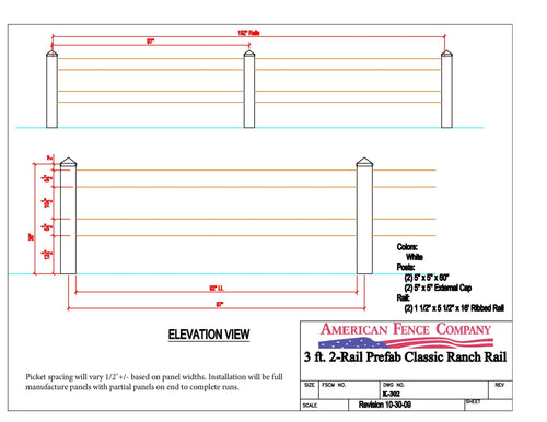 3ft 2 Rail Split Rail, K-302