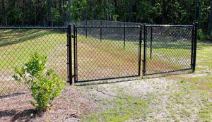 72" Tall - Residential Black Chain Link Double Drive Gate