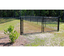 72" Tall - Residential Black Chain Link Double Drive Gate