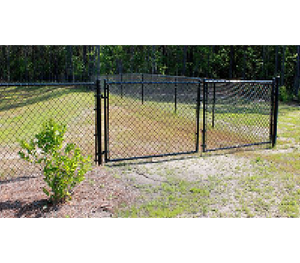 72" Tall - Residential Black Chain Link Double Drive Gate