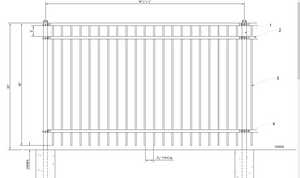 [150' Length] 5' Ornamental Flat Top Complete Fence Package