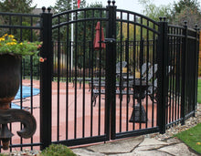 16' Aluminum Ornamental Double Swing Gate - Flat Top Series A - Over Arch