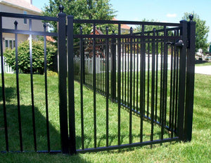 5' Aluminum Ornamental Single Swing Gate - Flat Top Series C - No Arch
