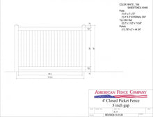 [75' Length] 4' Closed Picket K-17 Vinyl Complete Fence Package