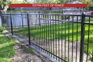 [Extra Feet Of Fence] Ornamental Flat Top Complete Fence Package