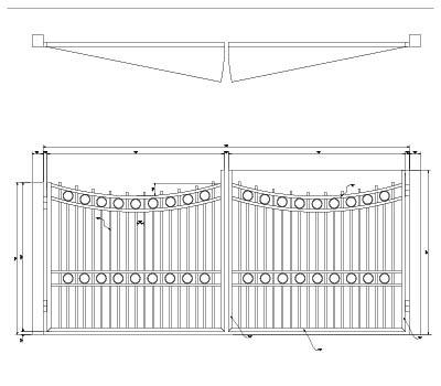 Curved Under Arch Gate with Rings