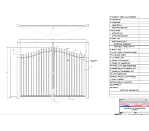 96" x 48" Overscallop Spear Top Double Drive Gate