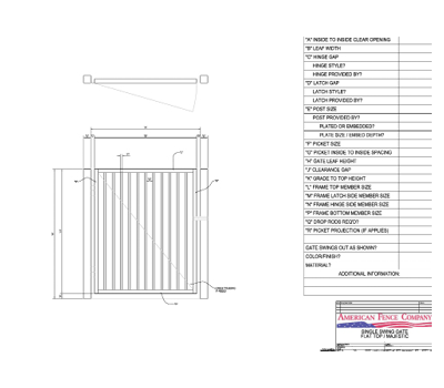 72" x 72" Flat Top Single Swing Gate